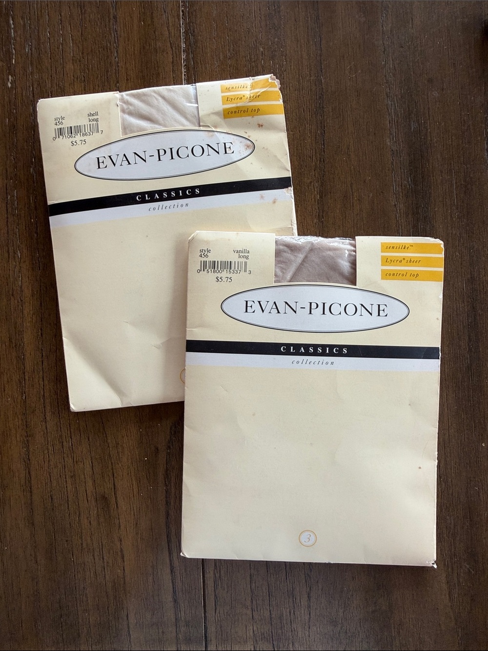 2 Pairs Vintage Evan-Picone Classics Sheer Hosiery in Vanilla LONG